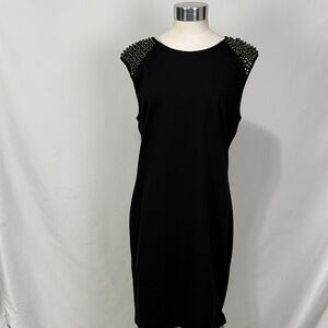 Carmen marc valvo black with beaded shoulders dress size large